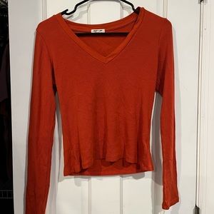 Orange long sleeve crop top. Fashion nova. Medium. Never worn.
